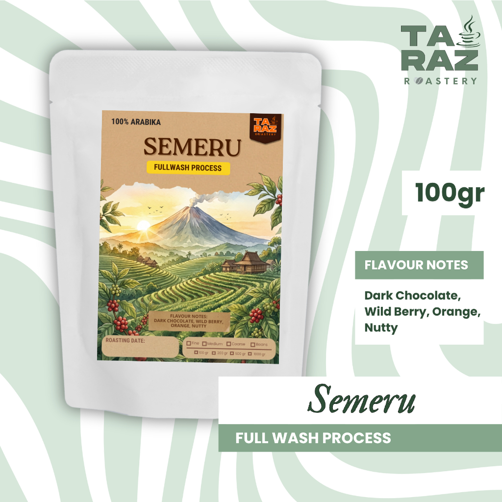 Taraz Roastery Biji Kopi Arabika Semeru Fullwash - Sweet Berry & Citrus Single Origin 100gr