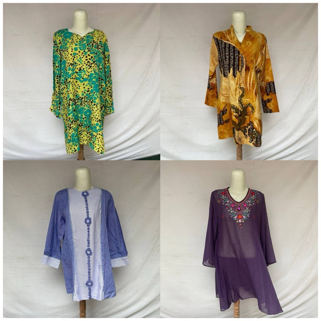 (Katalog 123) Tunik Atasan Wanita Tunik Kotak Wanita Lengan Panjang Tunik Kotak Wanita Tunik Kotak W