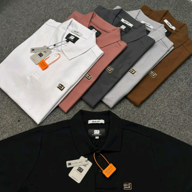 Baju Polo Shirt Original Starlight Model Bordir Simpel Terbaru Kaos Kerah Distro Pria Dewasa Brand L
