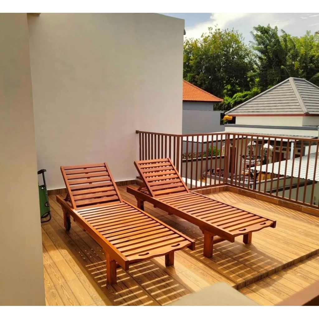 Kursi Pantai Lunger Chairs Kursi Santai Kayu Jati