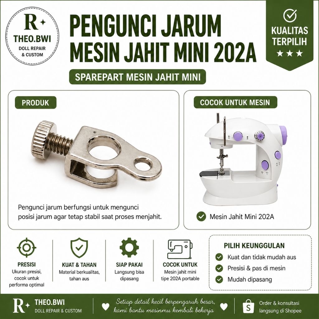 Sparepart pengunci jarum mesin jahit mini 202a | Theo R