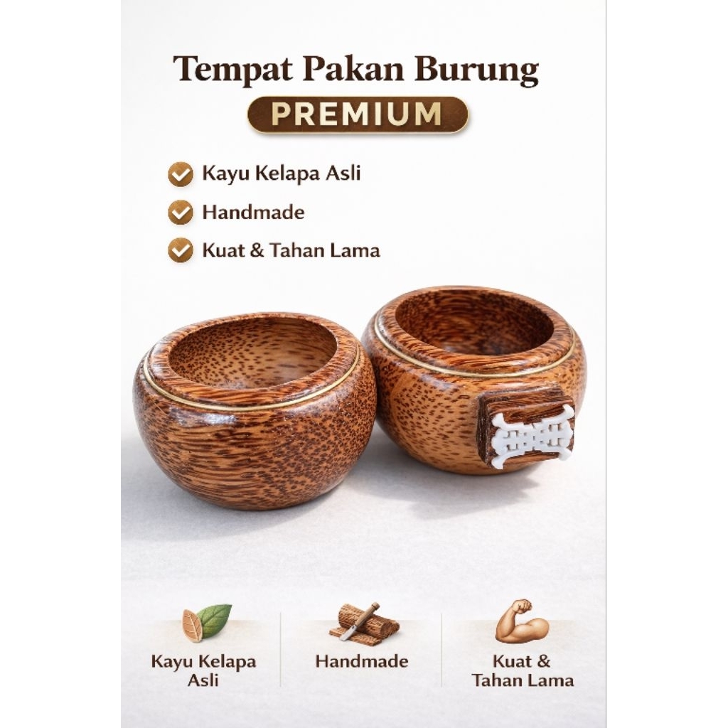 cepuk kayu kelapa tempat pakan burung kicau cpuk cungkok