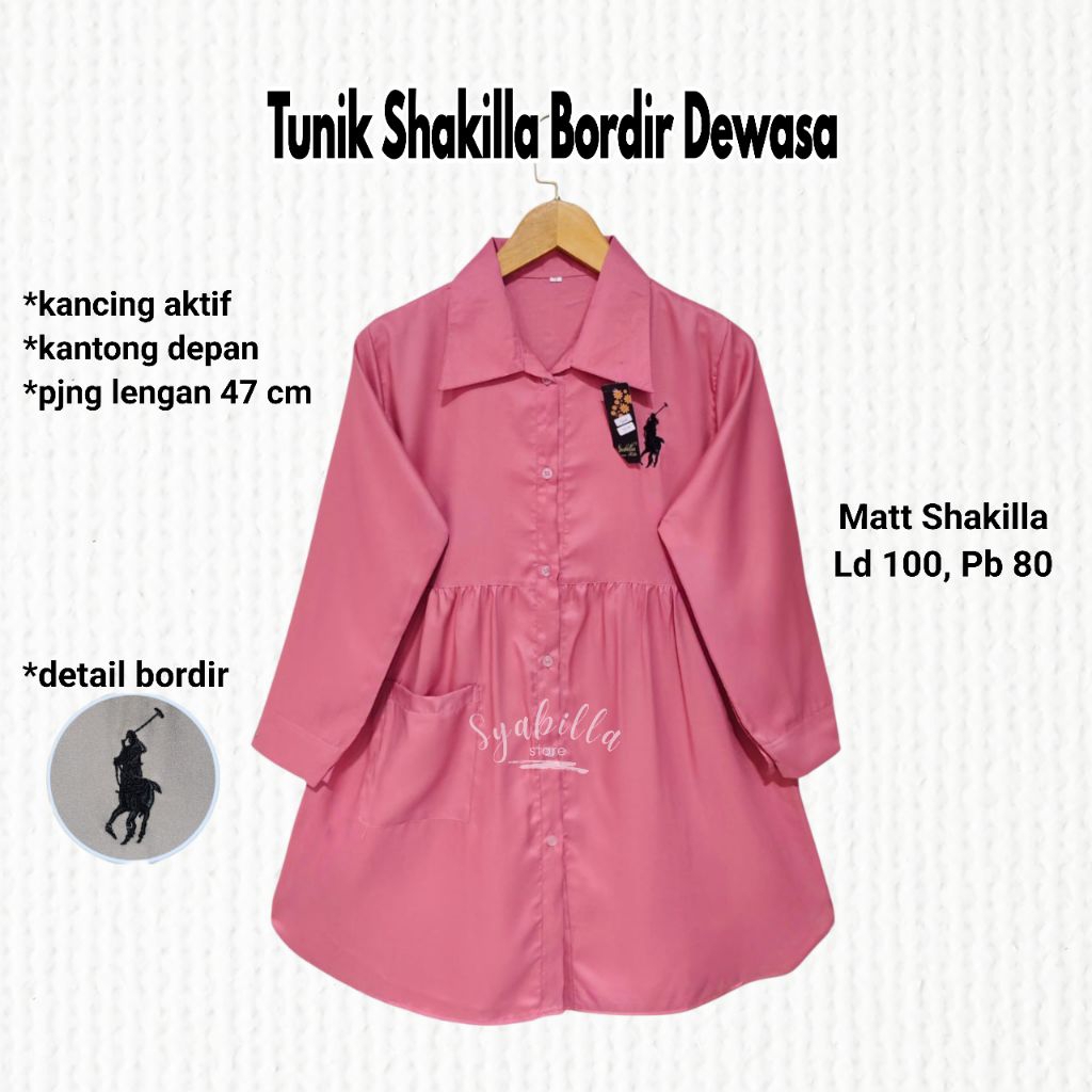 Tunik Shakilla Saku Depan Remaja & Dewasa Jumbo