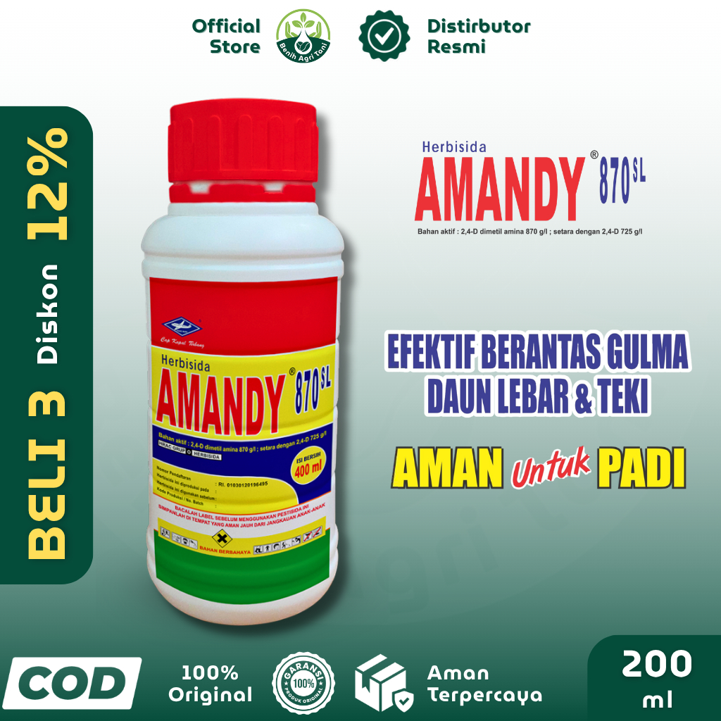 AMANDY 870SL 200 ml Herbisida  Cap Kapal Terbang