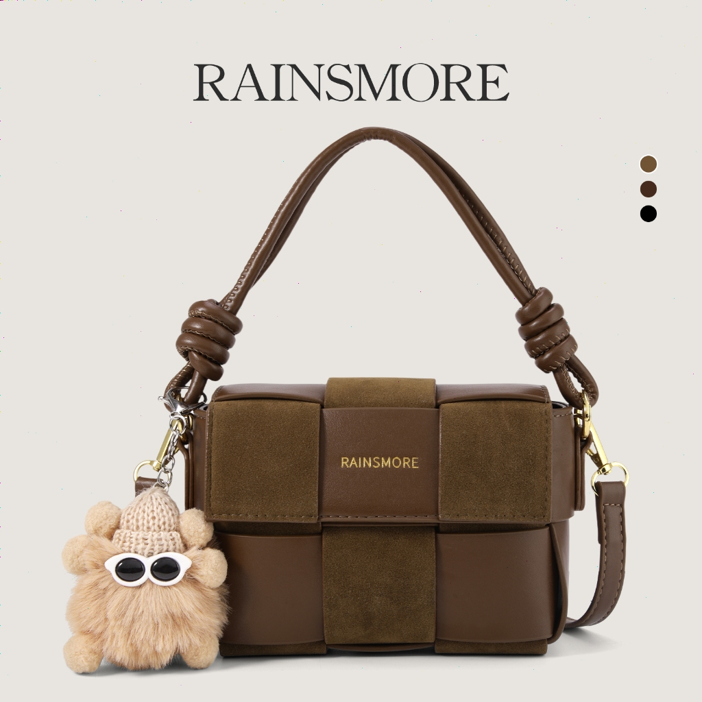 RAINSMORE Tas Selempang Korea - Desain Eksklusif Anyaman, Tren Terpopuler , Elegan & Ringan untuk Wa