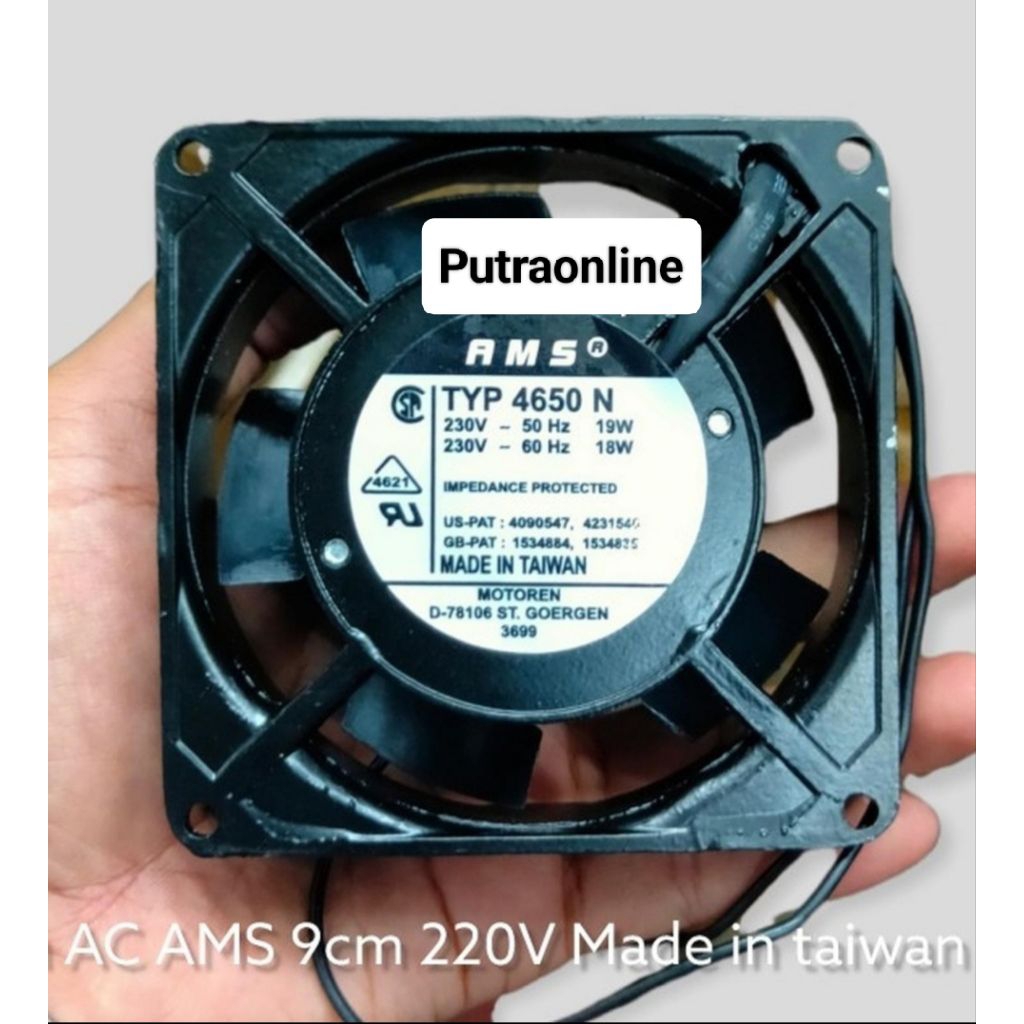 Fan AMS 9CM AC 220V / Fan AC AMS 9x9x2,5 CM AC 220V