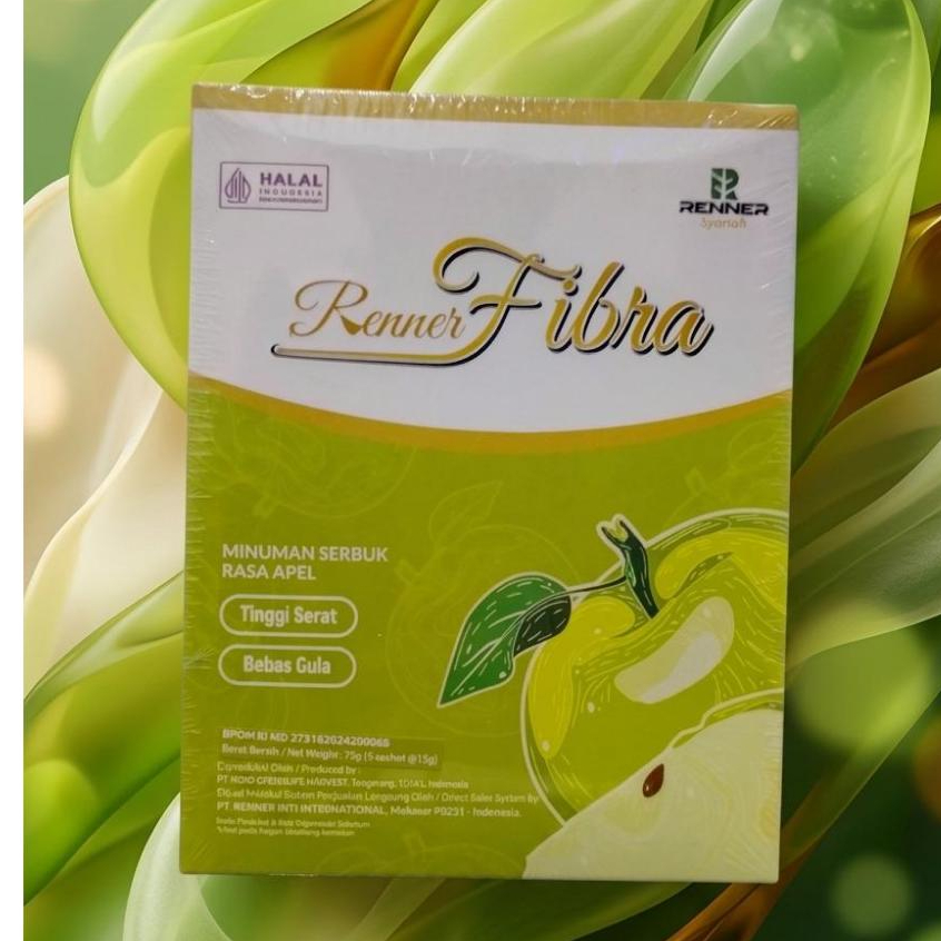 FIBRA RENNER Minuman Serbuk Rasa Apel Membersihkan Usus 1 box isi 5 Sachet original kemasan terbaru