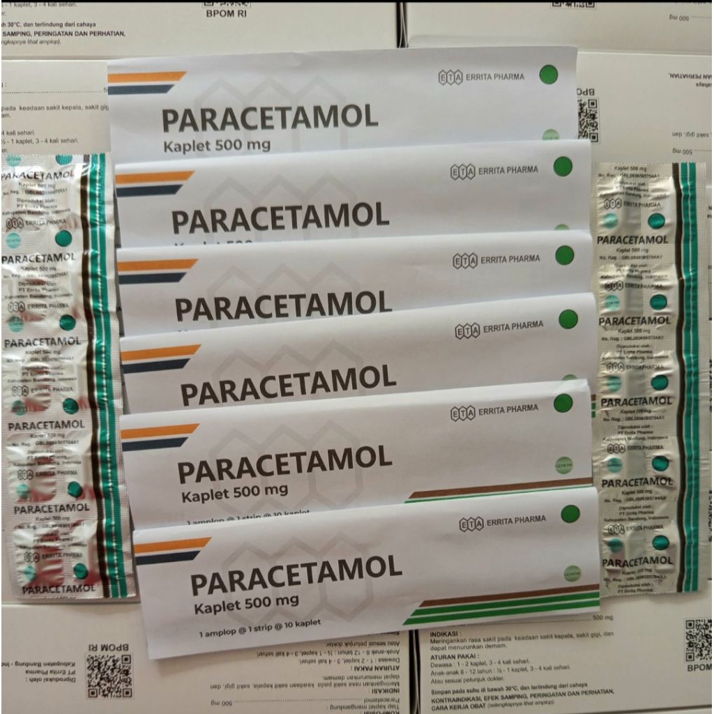 PARACETAMOL tablet GENERIK buat: demam, gigi, kepala. paracetamol. Exp 2030.