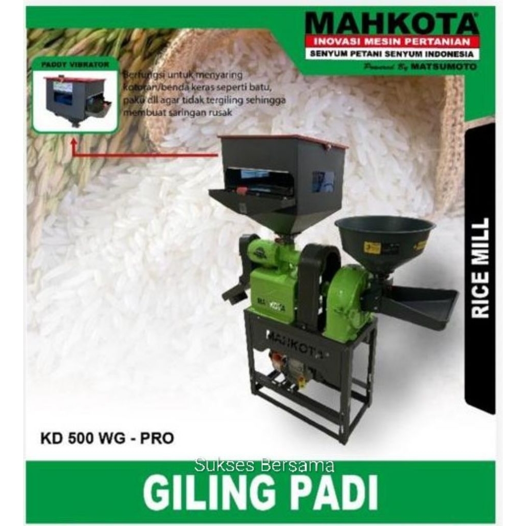 Mesin Giling Padi Jadi Beras Penepung Mahkota KD-500 WG