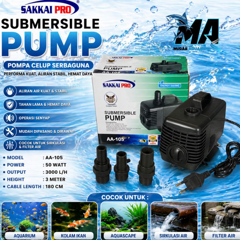 SAKKAI PRO AA 105 Pompa kolam aquarium air mancur