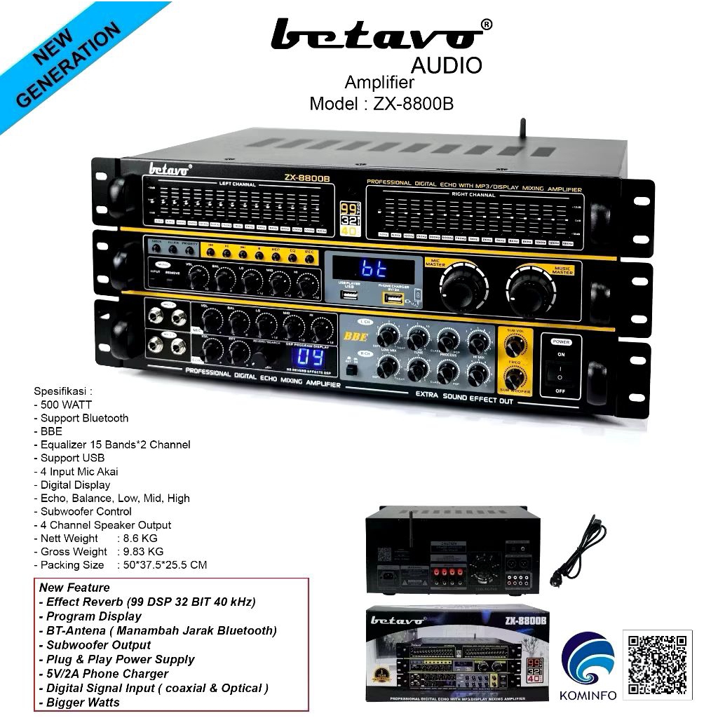 Amplifier karaoke Ampli BETAVO ZX8800B ZX 8800B Original TERBAIK