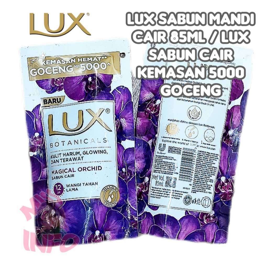 LUX SABUN MANDI CAIR 85ML/LUX KEMASAN 5000 GOCENG