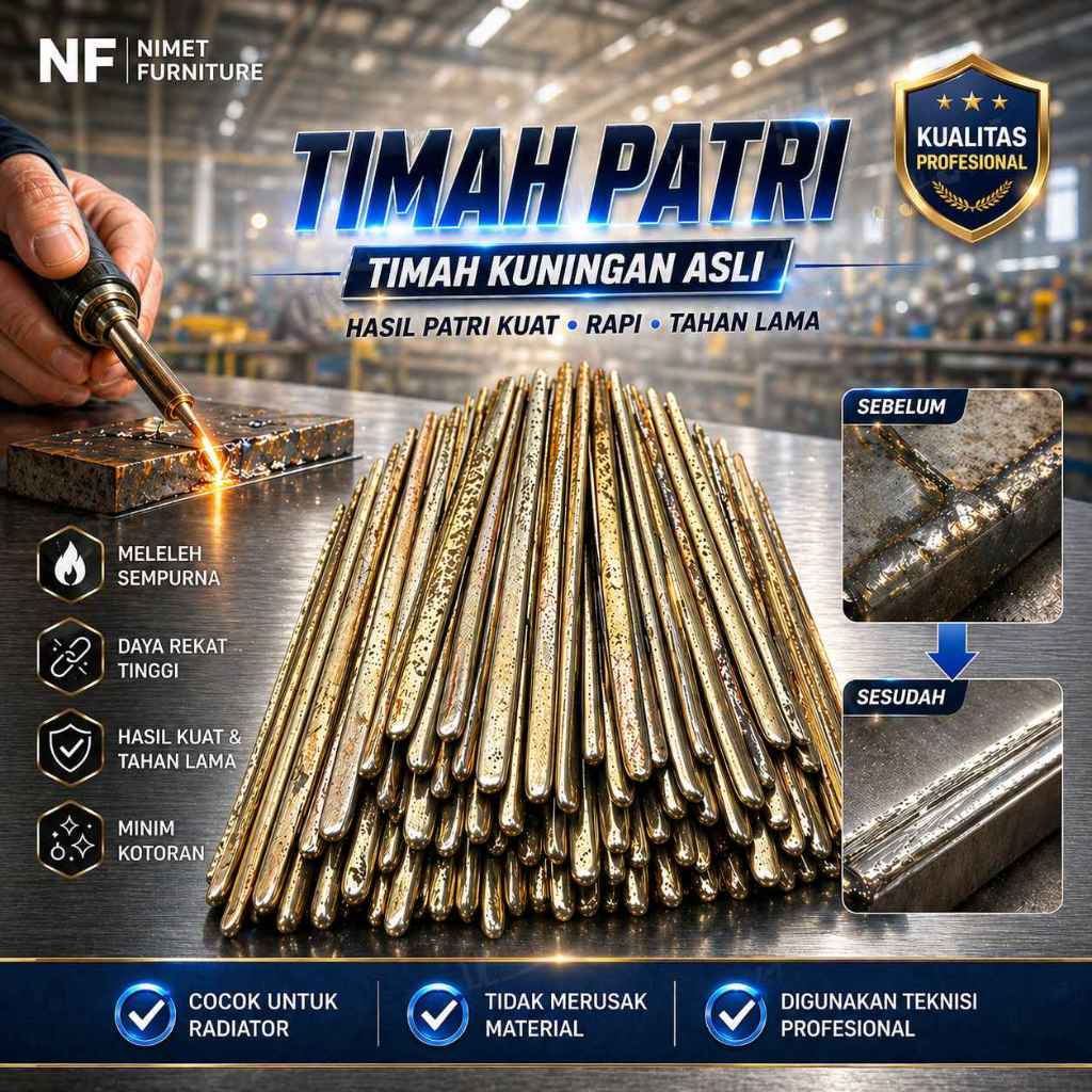 Timah kuningan batangan 1-15 batang MURAH untuk patri kiloan kualitas super cap pancing kadar 40% up