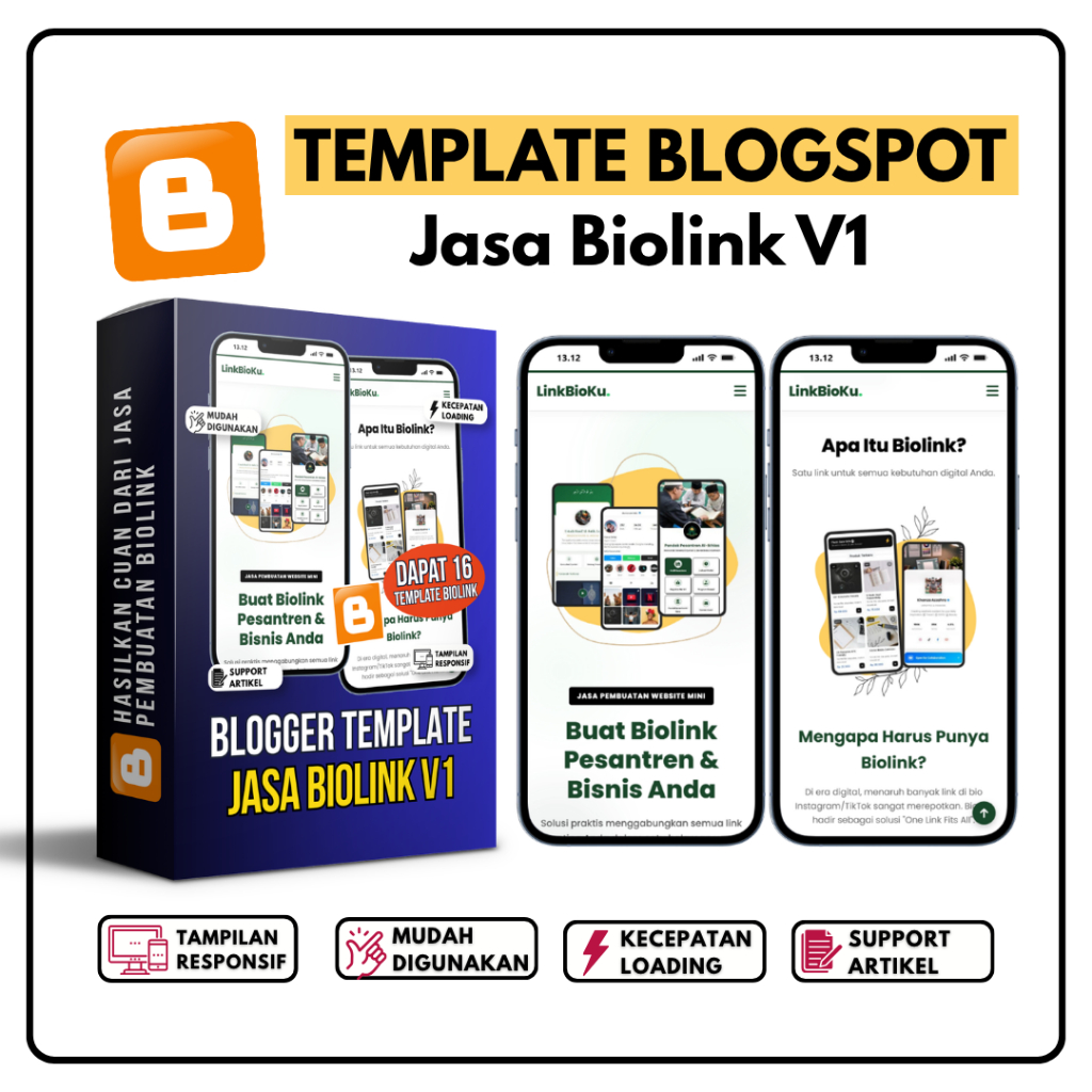 Template Blogger Jasa Biolink V1 Mudah Digunakan Lengkap Dengan Panduan & Update