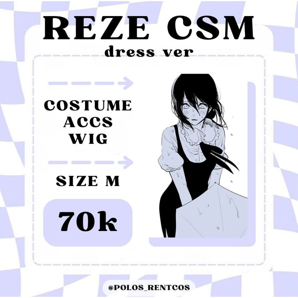 Rental Sewa Reze Chainsaw Man - Kostum Reze - Wig Reze