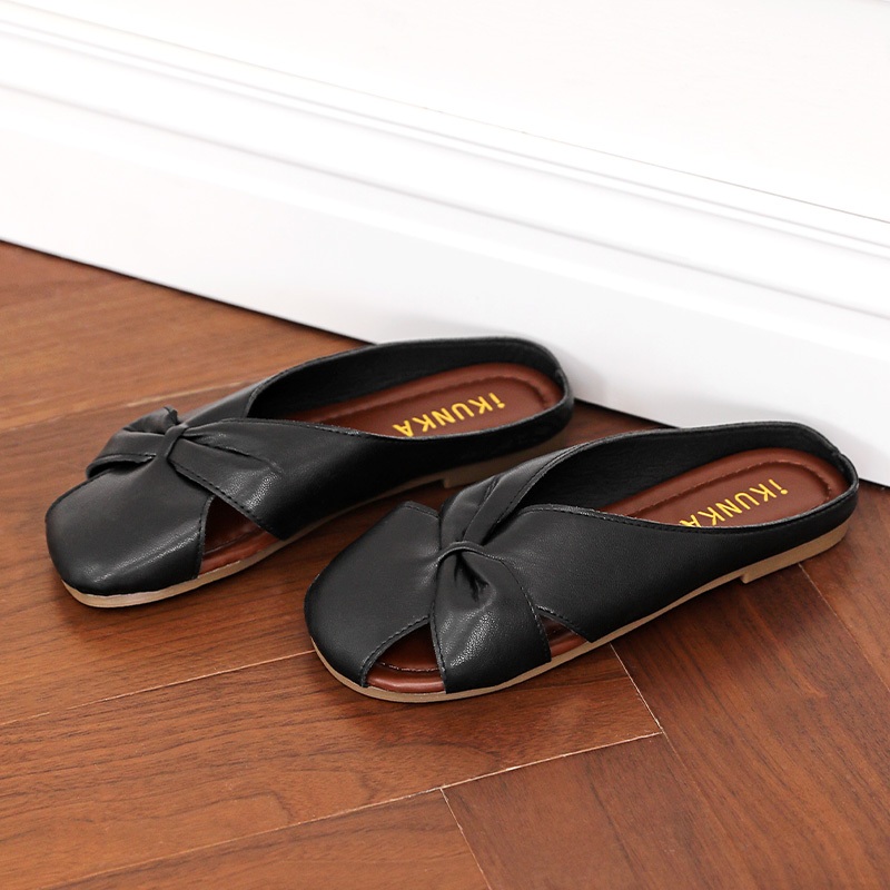Sandal Slop Wanita Teplek Import Kekinian / Sepatu Sandal Mules Flat Anti Slip Premium LV57