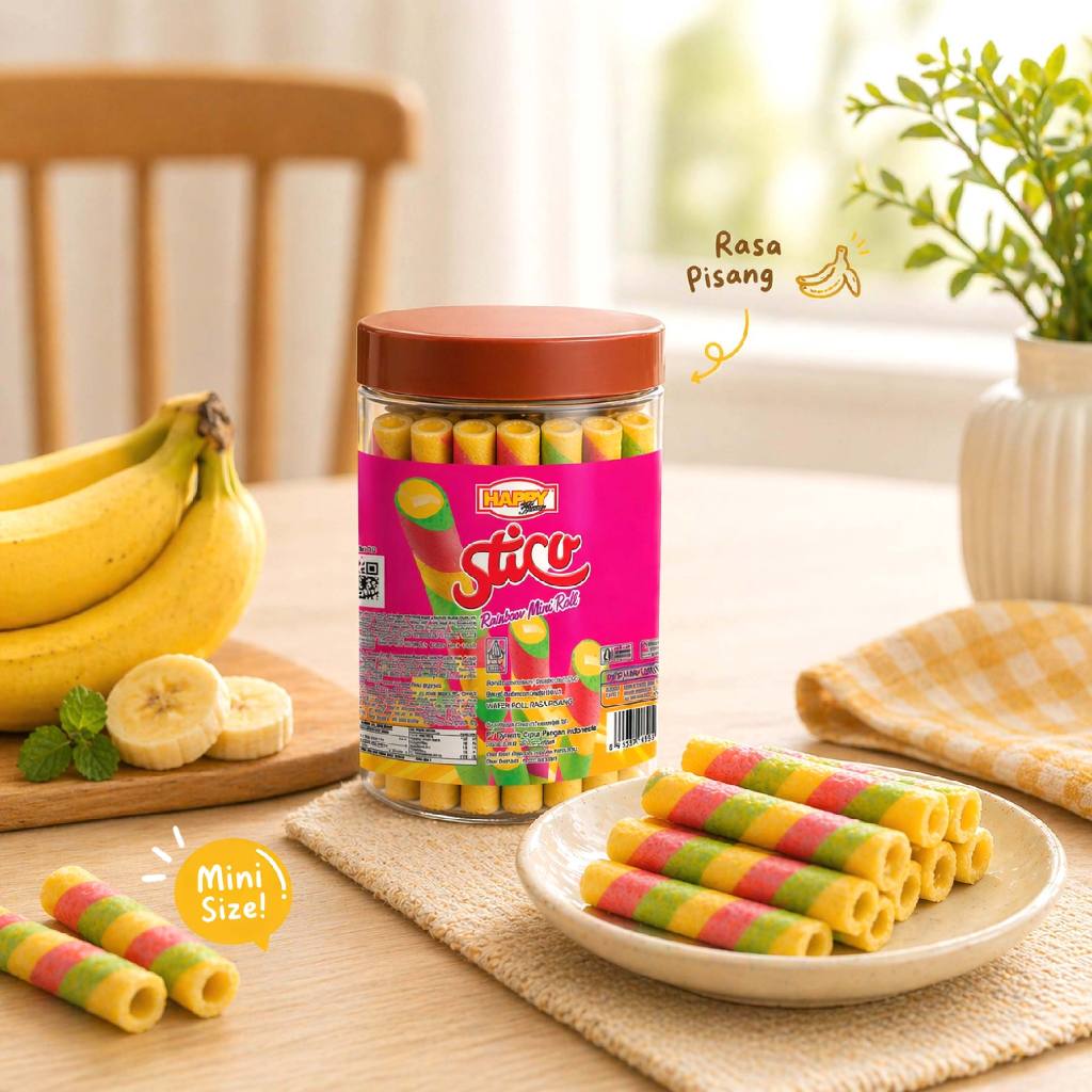 Happy Time Astor Sticu Mini Wafer Roll Rainbow 33gr (3 Toples)
