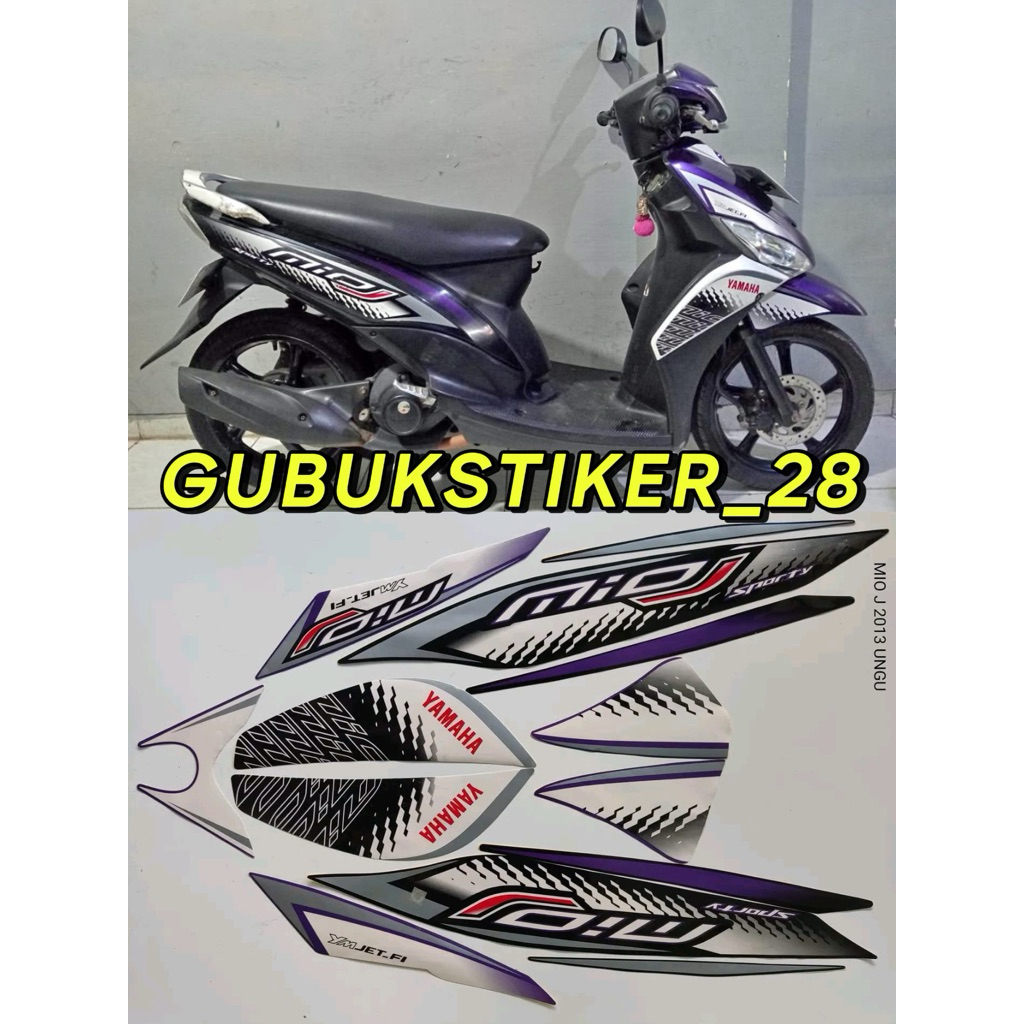 STRIPING STIKER LIS BODY MOTOR YAMAHA MIO J 2013 UNGU