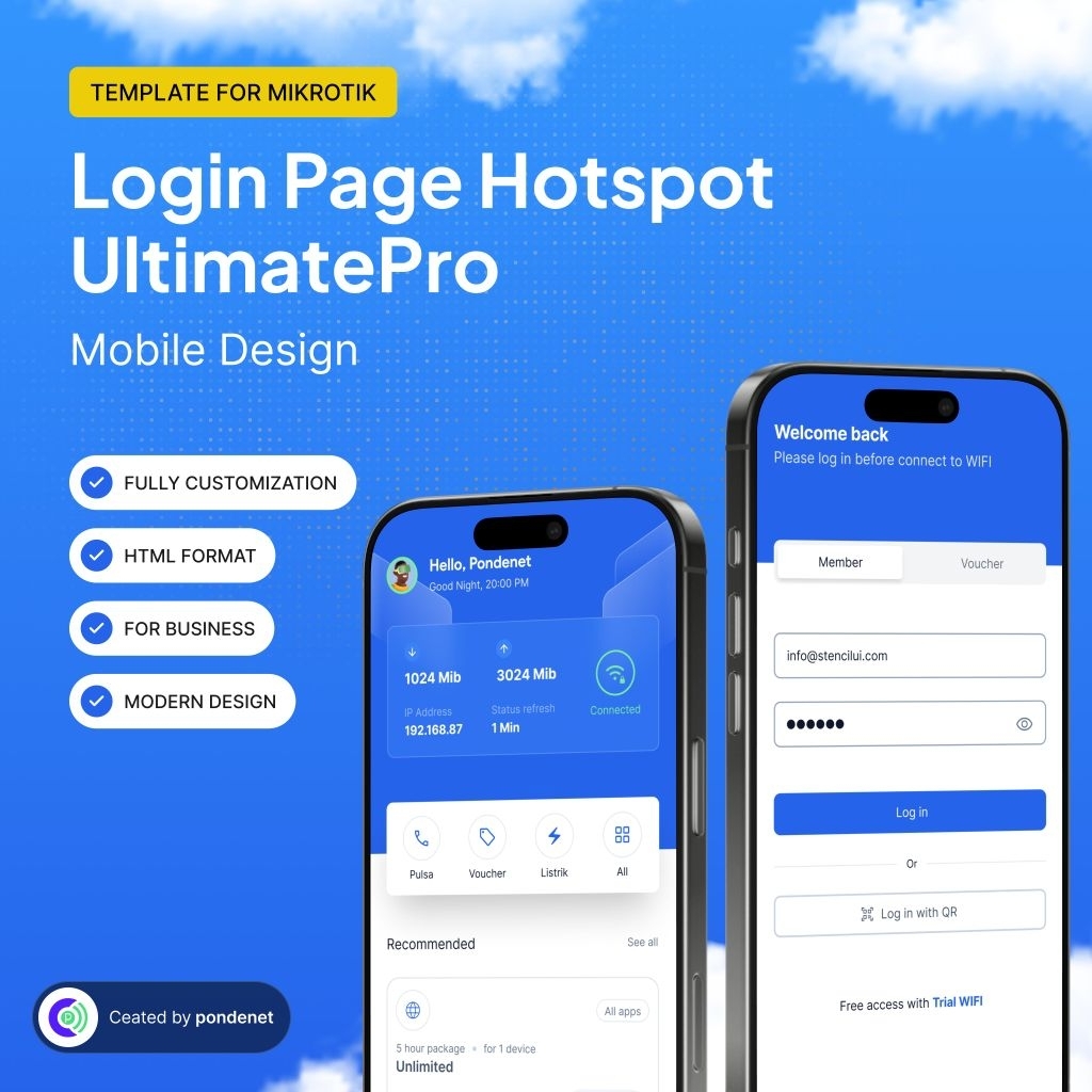template Login page hotspot mikrotik ultimatePro