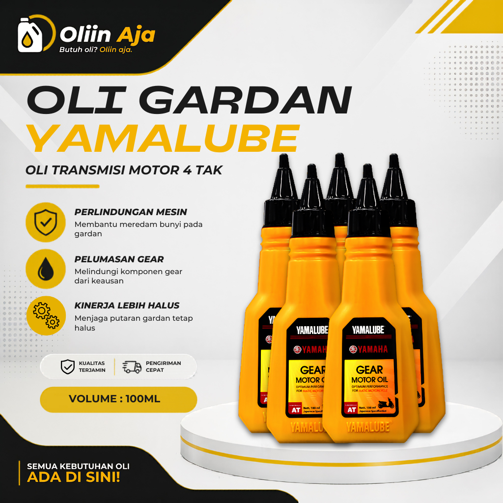 Oliin Aja | Paket 5 Botol Oli Gardan Yamalube 100ml Original | Oli Gardan Motor Matic Yamaha Mio Fin