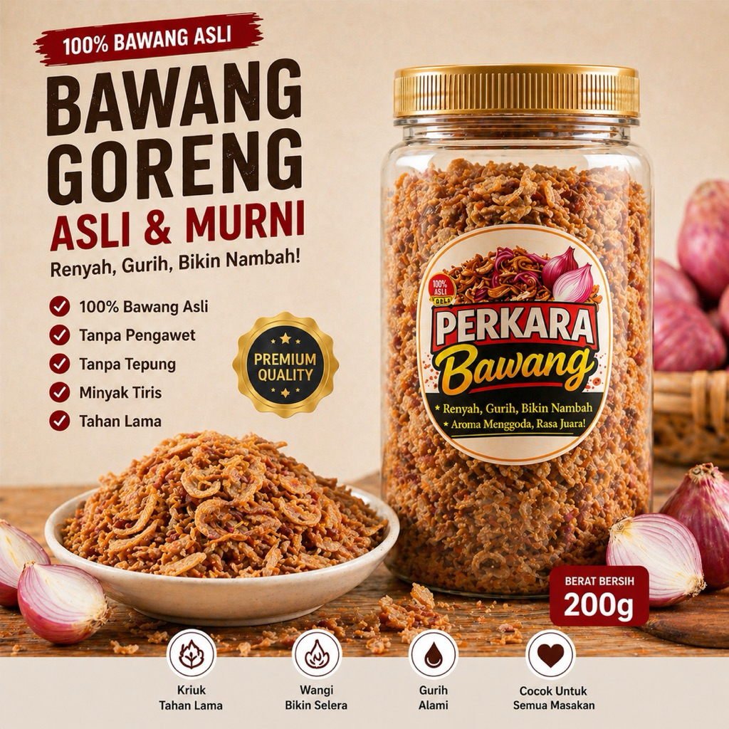 bawang goreng murni premium