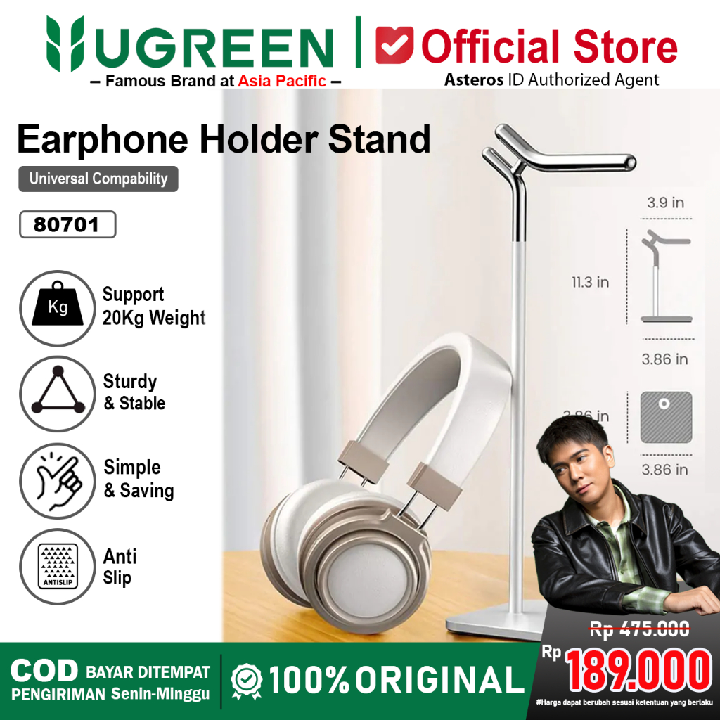 UGREEN Stand Holder Universal Hanger Tempat Gantungan Headphone 80701