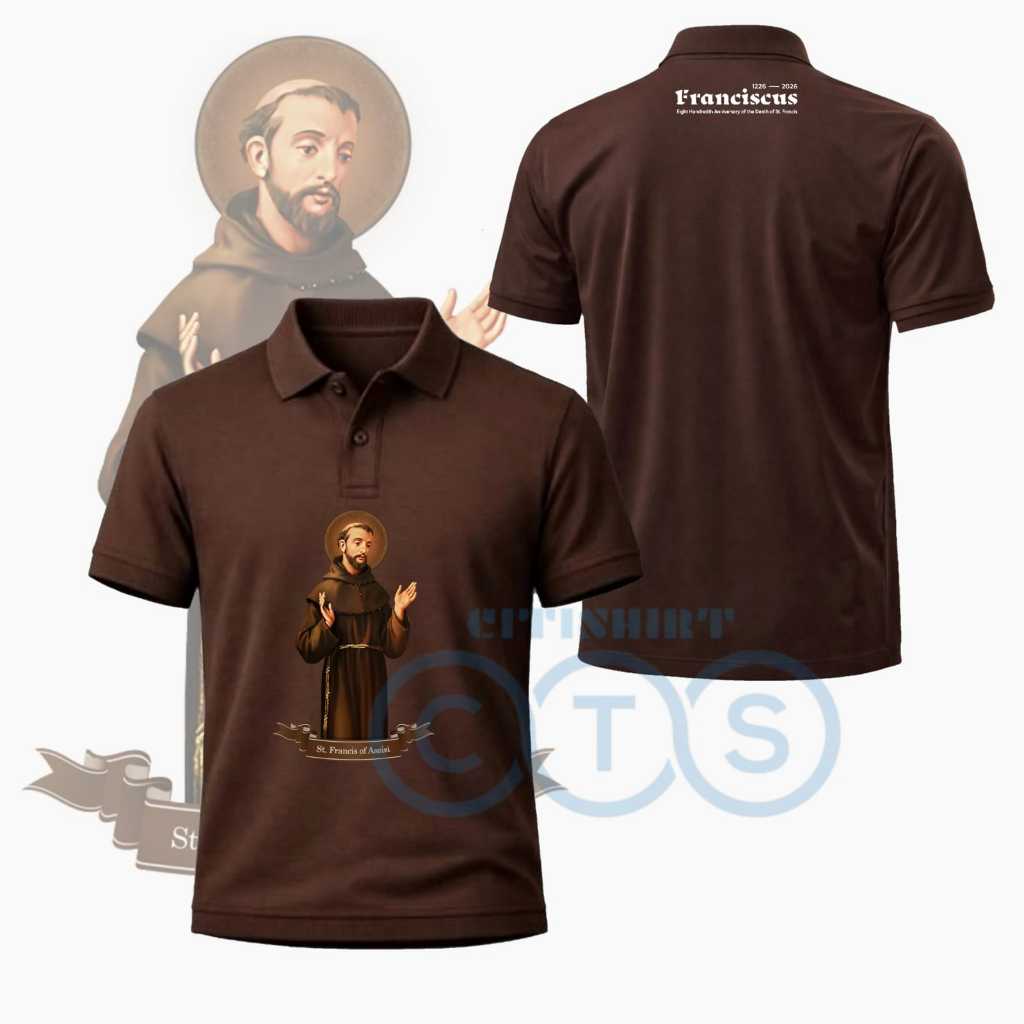 SERAGAM BAJU KERAH ST FRANCIS ASISI 800 TAHUN YUBELIUM 2026 ACARA GEREJA KATOLIK YUBILEUM SANTO FRAN