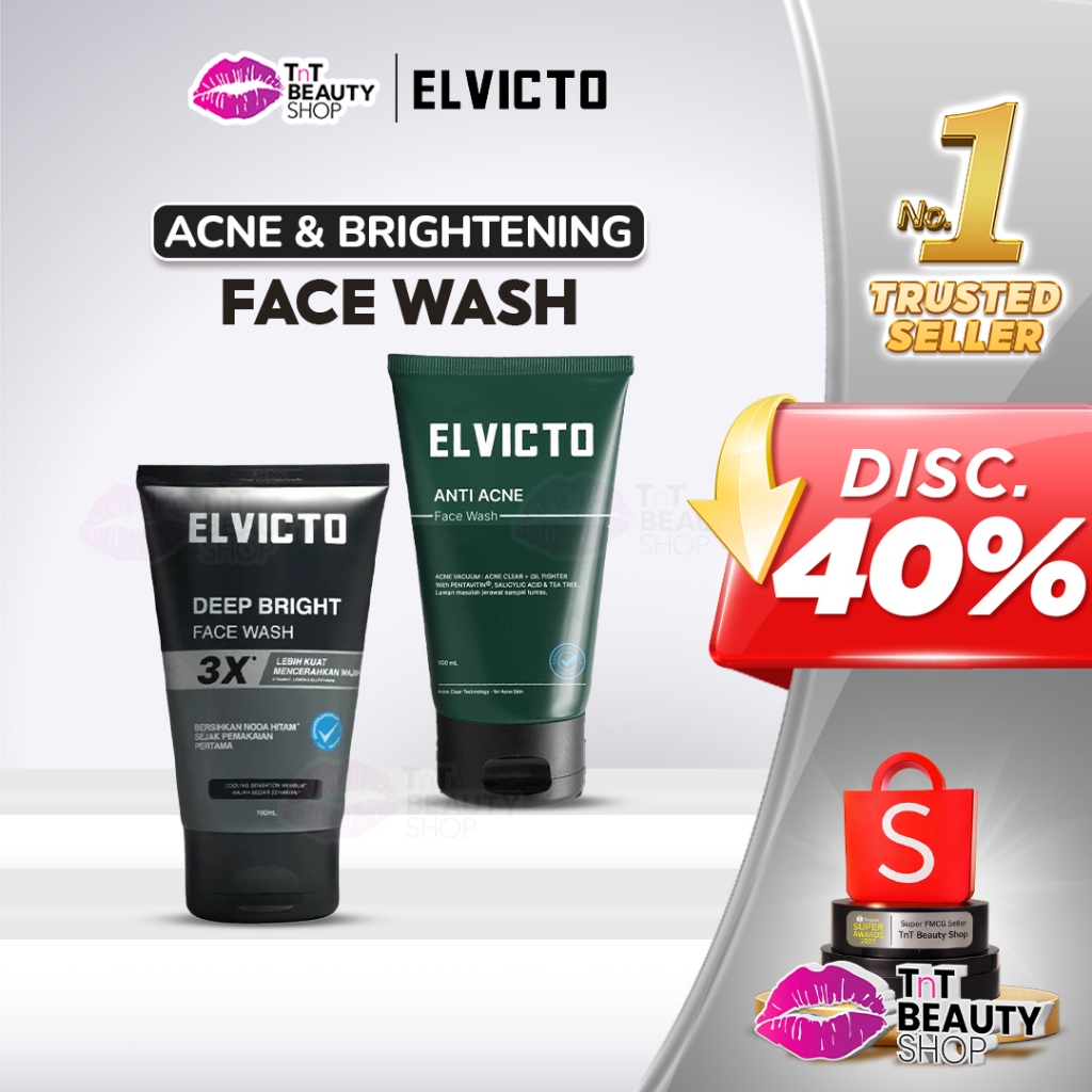 Elvicto Face Wash Series 100ml Deep Bright Anti Acne Hydrating Gentle | TnT Beauty Shop