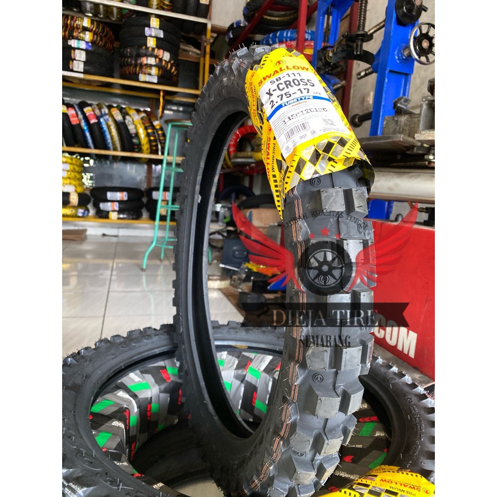 SWALLOW SB-111 X-CROSS BAN TAHU UKURAN 275 & 300 RING 17 TUBETYPE PAKAI BAN DALAM