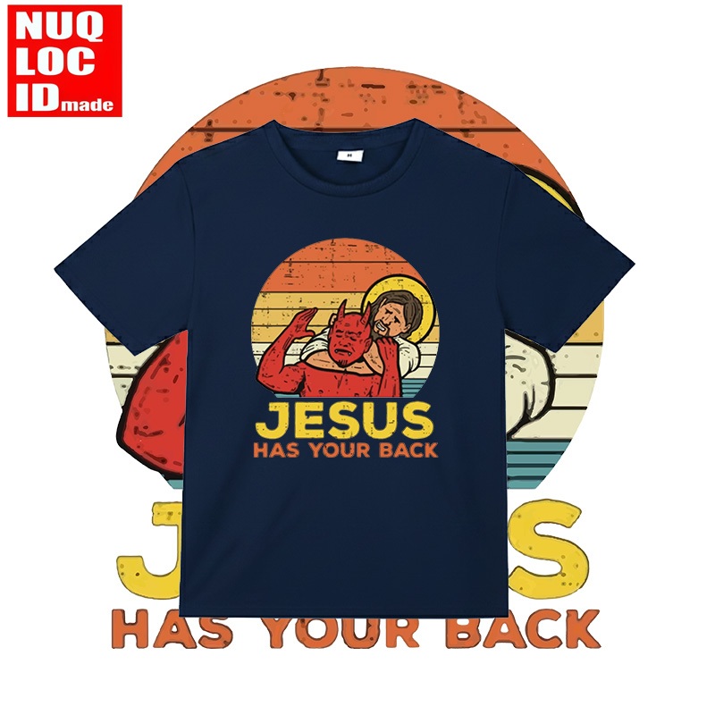 Kaos oblong pria berbahan katun murni dengan motif cetak, kaos oblong kasual jalanan unisex original