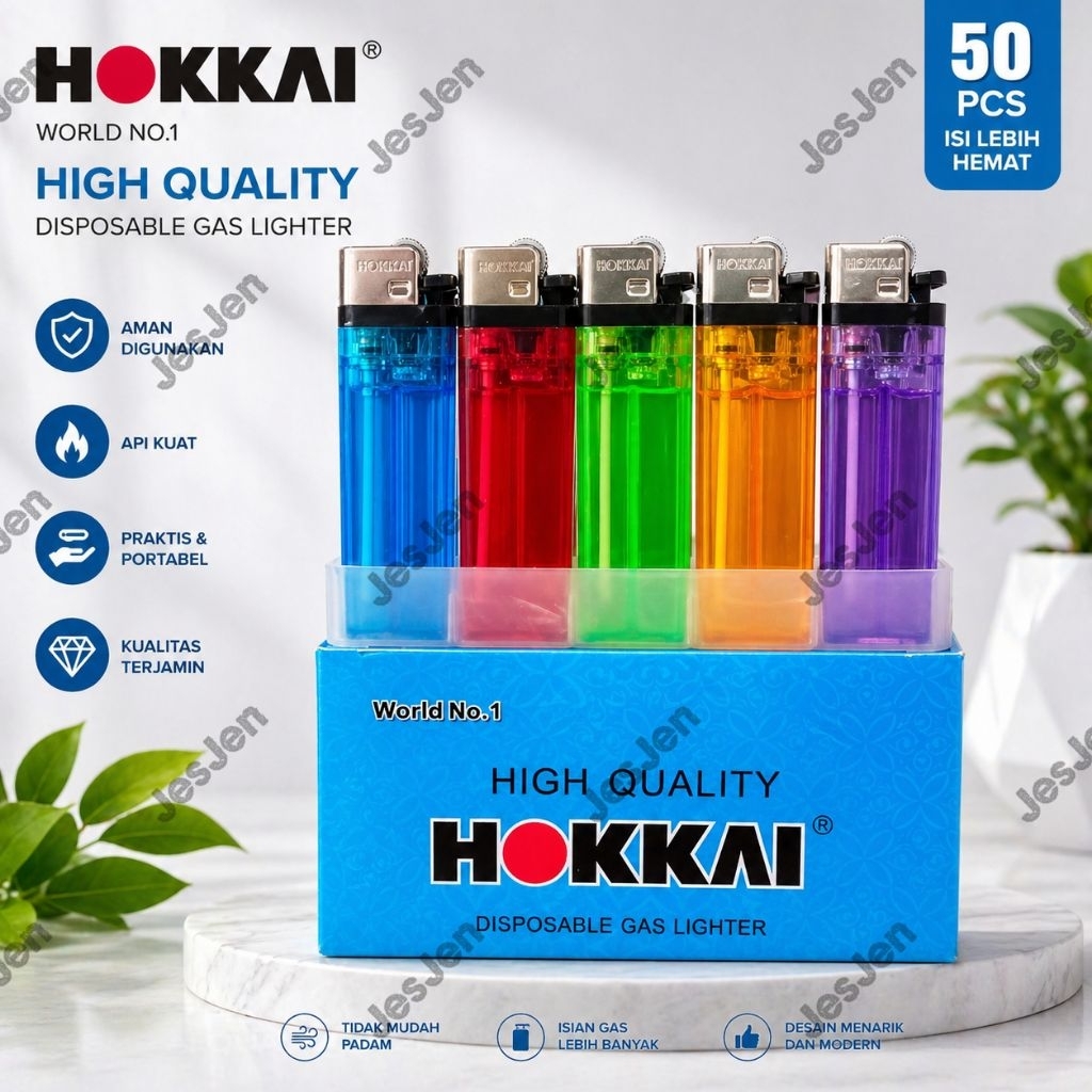 Korek Gas Roda Hokkai Polos 50pcs