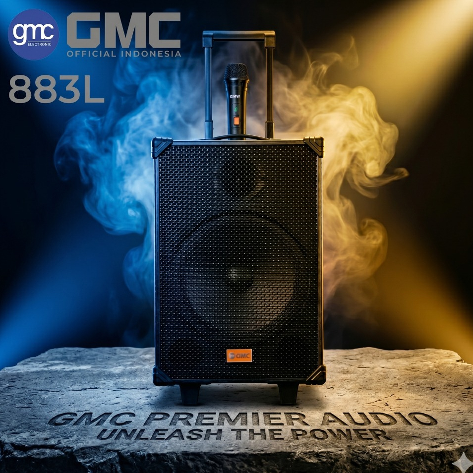 SPEAKER PORTABLE GMC 883L BLUETOOTH SPK BLUETOOT KARAOKE MUSIK MP3 USB SD CARD ORIGINAL Free Mic Wir
