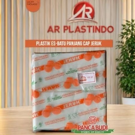 Plastik PE es batu panjang 9x33 jeruk