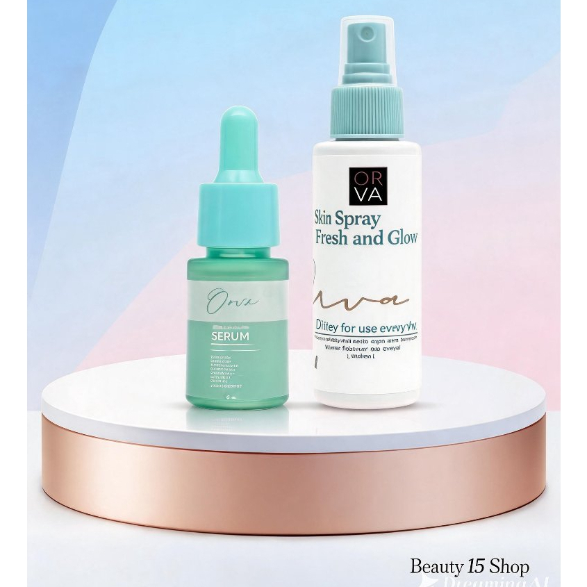 ORVA Acne Glow Bundle Original | Face Mist + Acne Serum Bantu Atasi Jerawat Melembapkan Kulit Glowin