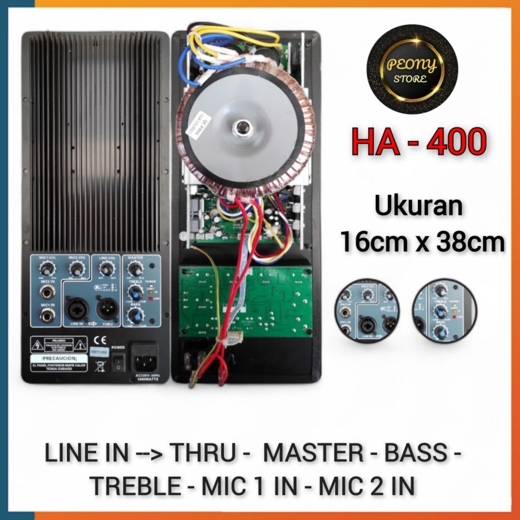 POWER KIT MESIN SPEAKER AKTIF AUDIO SEVEN HA-400 16X38 /  MESIN KIT 1000 watt  AUDIO SEVEN HA400 16X