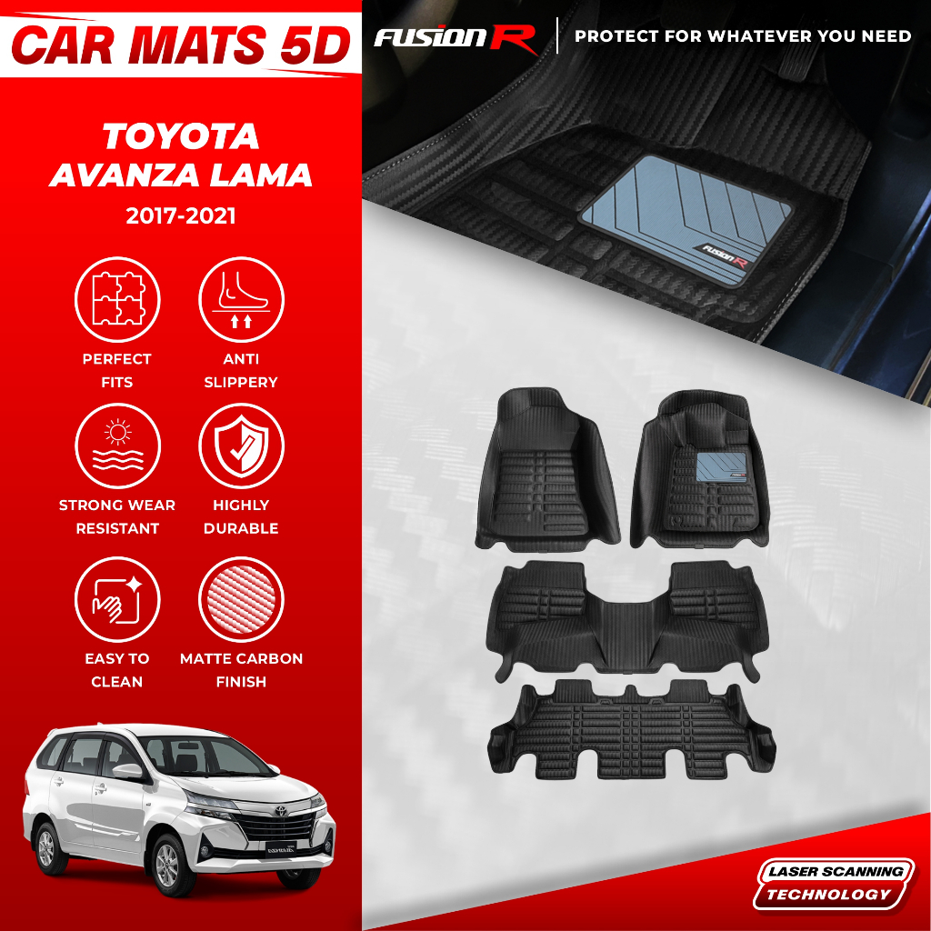 Fusion R Karpet Mobil 5D Avanza Xenia Lama Premium Car Carpet Carbon