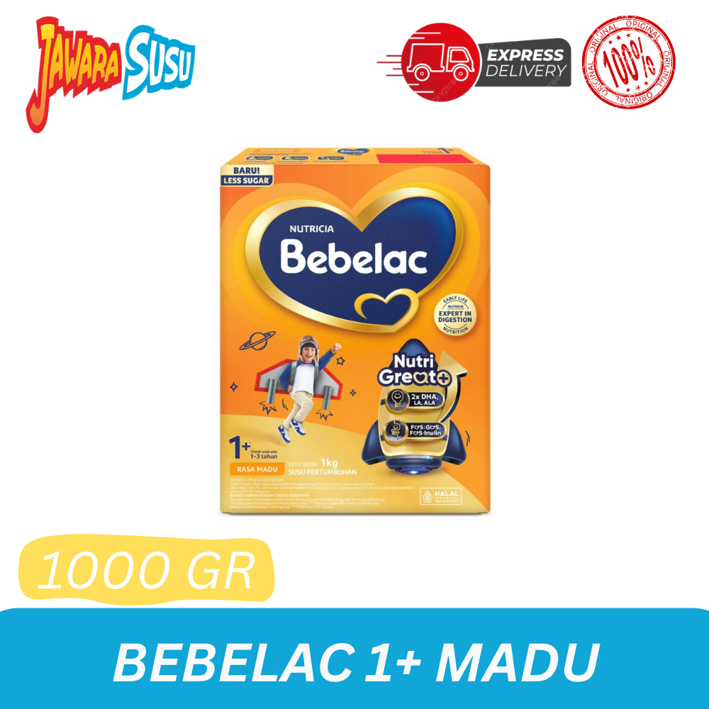 Bebelac 1+ (1-3 Tahun) Madu 1000 gr Susu Pertumbuhan