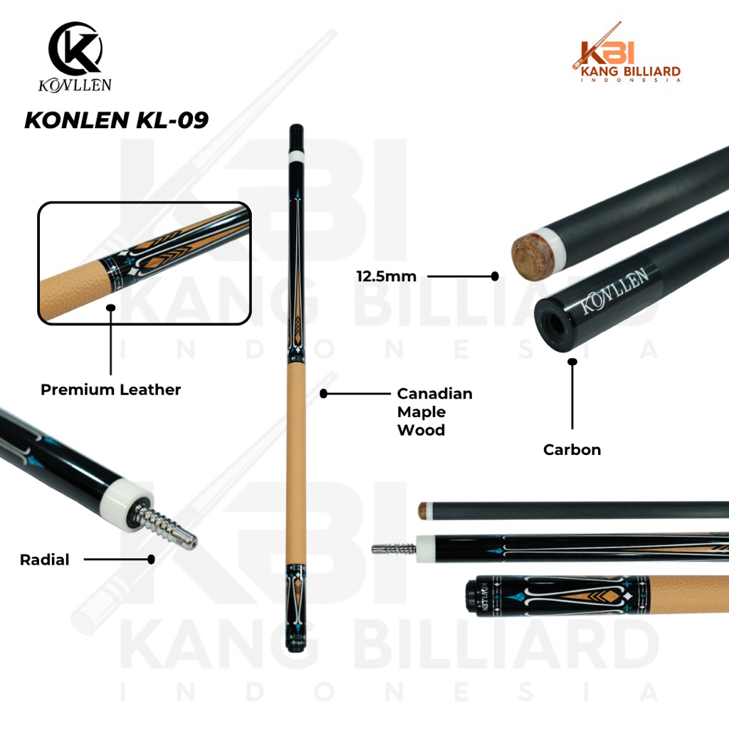 Stick Billiard Carbon Konllen KL-09F Diameter 12.5 mm Brand New