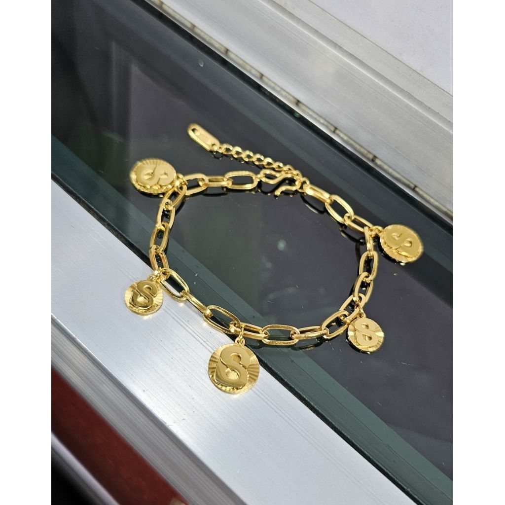 gelang titanium, gelang rumbai titanium, gelang rumbai B bulat