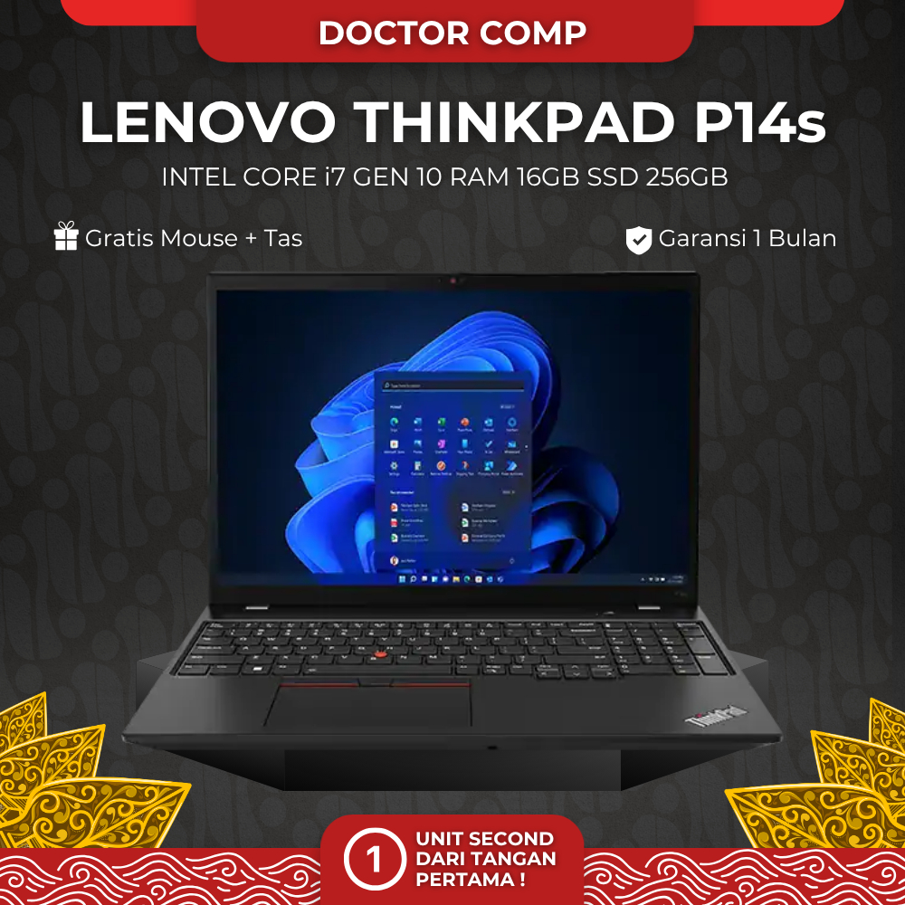 Laptop Lenovo Thinkpad P14 P14S AMD Ryzen 7 8/256Laptop Second Berkualitas | Harga Hemat | Garansi 3
