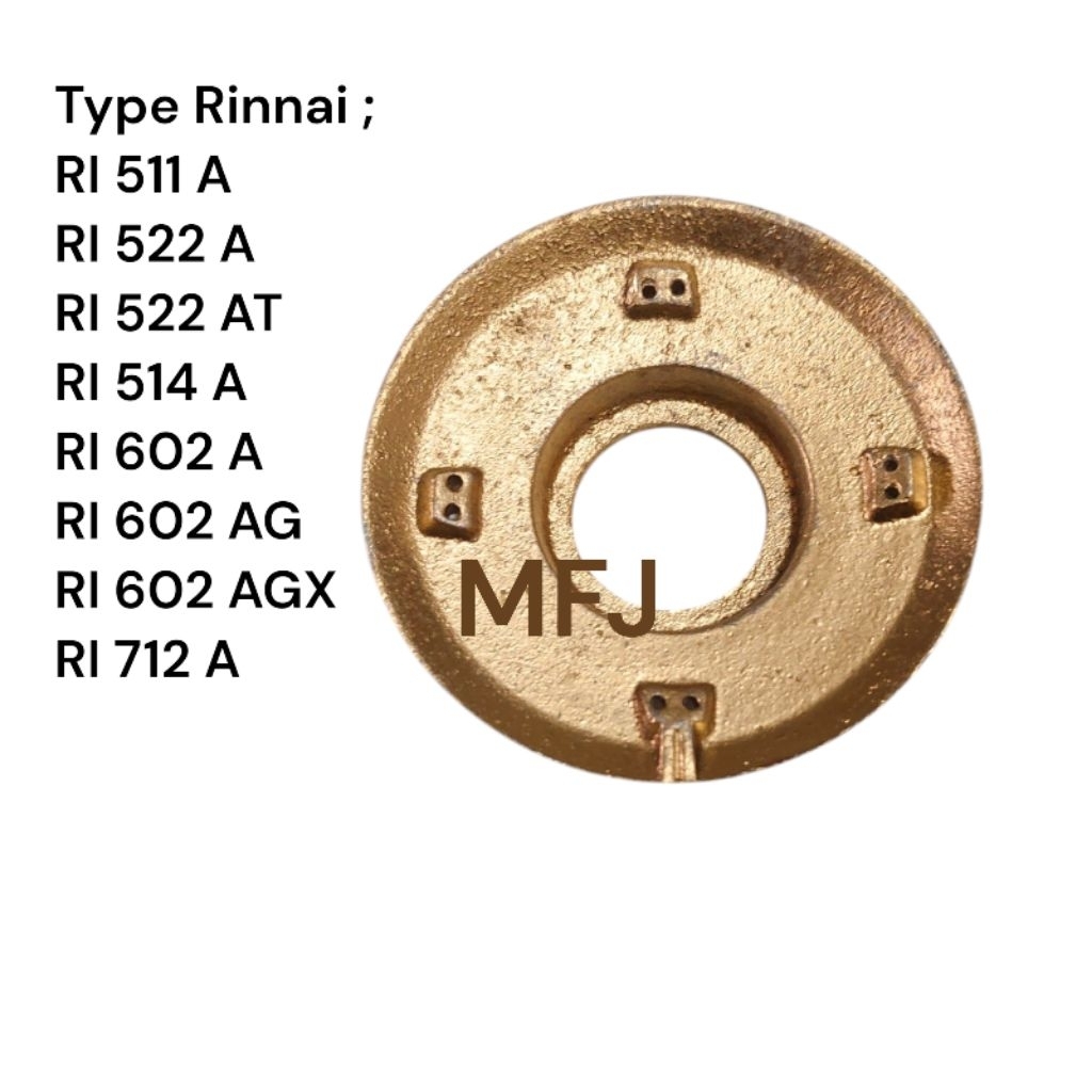 BURNER KOMPOR RINNAI ALLOY / ALUMUNIUM RI 511A / RI 522A / RI 602 AG