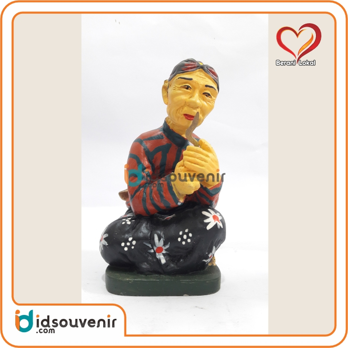 Patung Abdi Dalem Keris Miniatur- Fiber/Merah