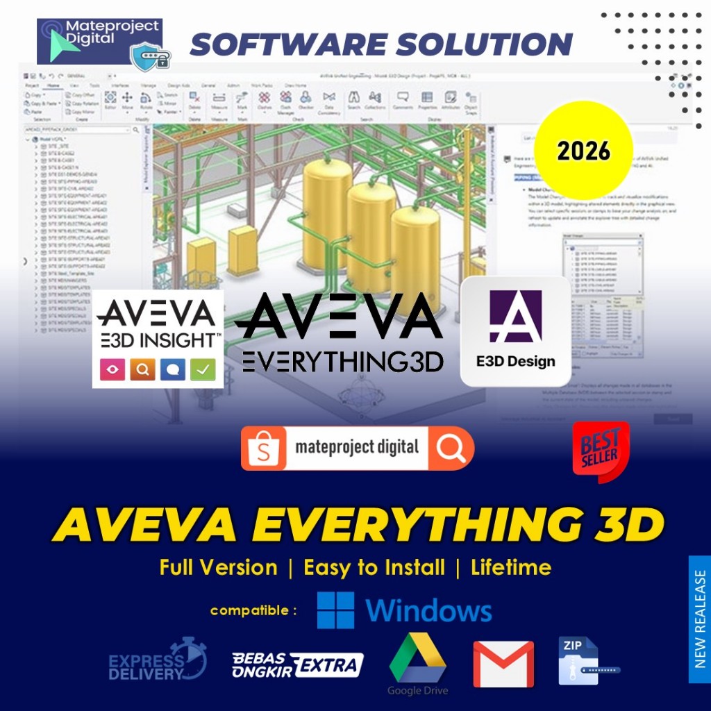 Software AVEVA E3D Design 3.1.11 Full Work Permanent AVEVA E3D Software Plant Design