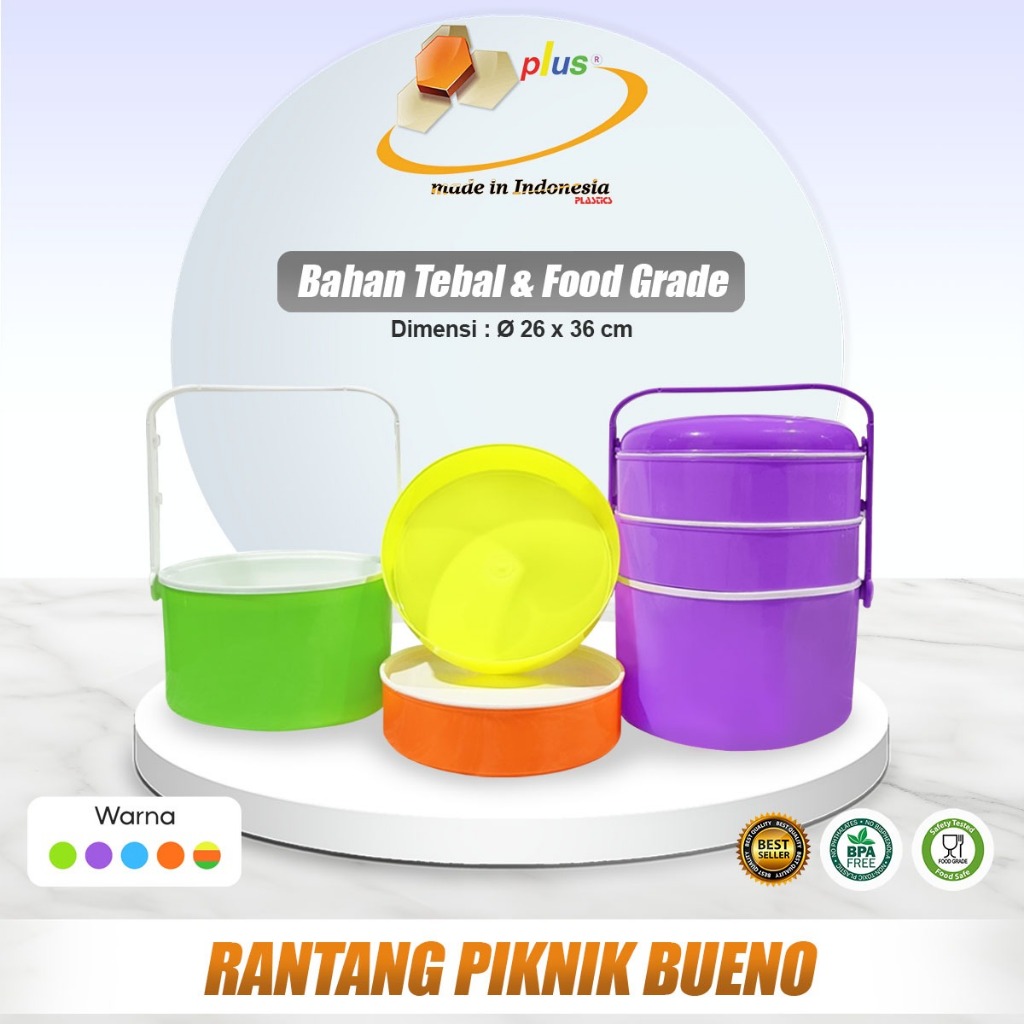 RANTANG PIKNIK BUENO / RANTANG PIKNIK PLASTIK / RANTANG PIKNIK SUSUN 3 BESAR