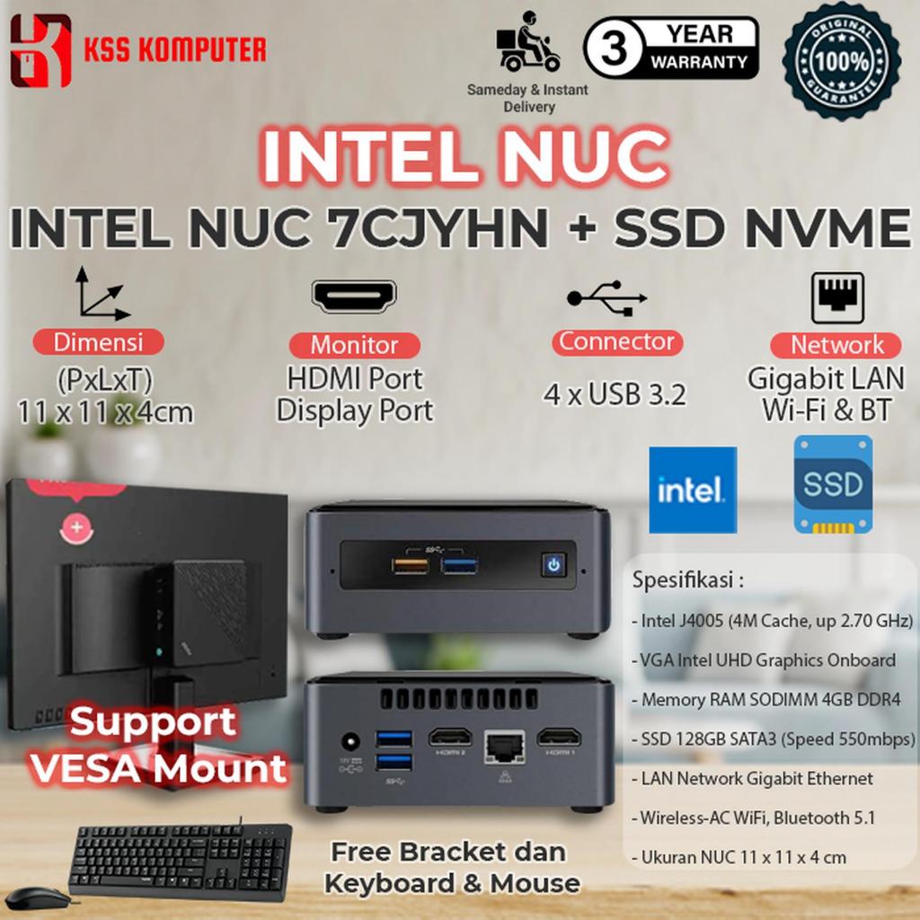 INTEL NUC / Mini PC (Dual Core, RAM 4GB, SSD)