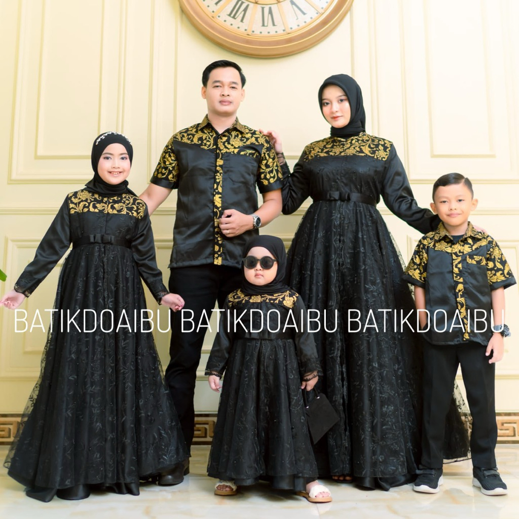 Baju couple pasangan Lebaran couple keluarga gamis couple keluarga gaun couple ibu anak gamis brukat