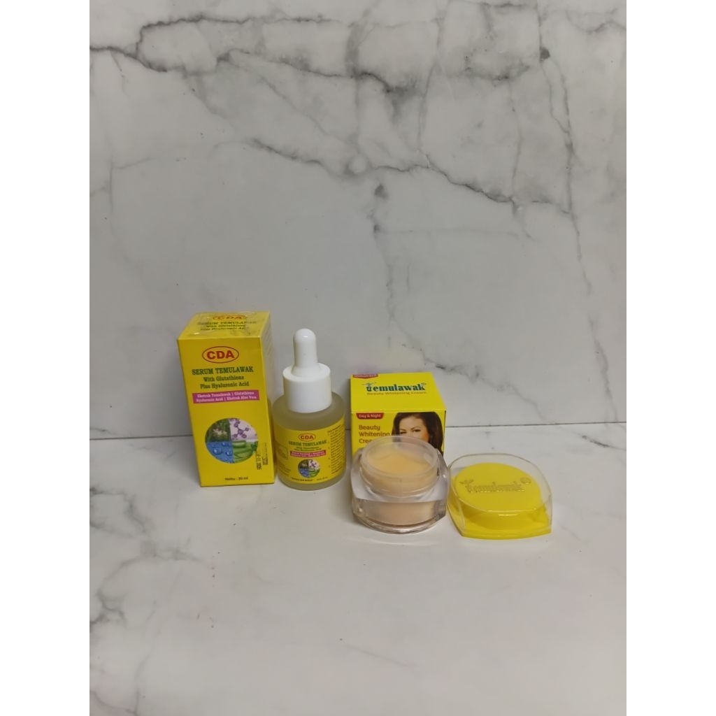 Paket 2in1 Cream Temulawak Beauty Pot Kaca + Serum Temulawak CDA 20ml Original Bpom