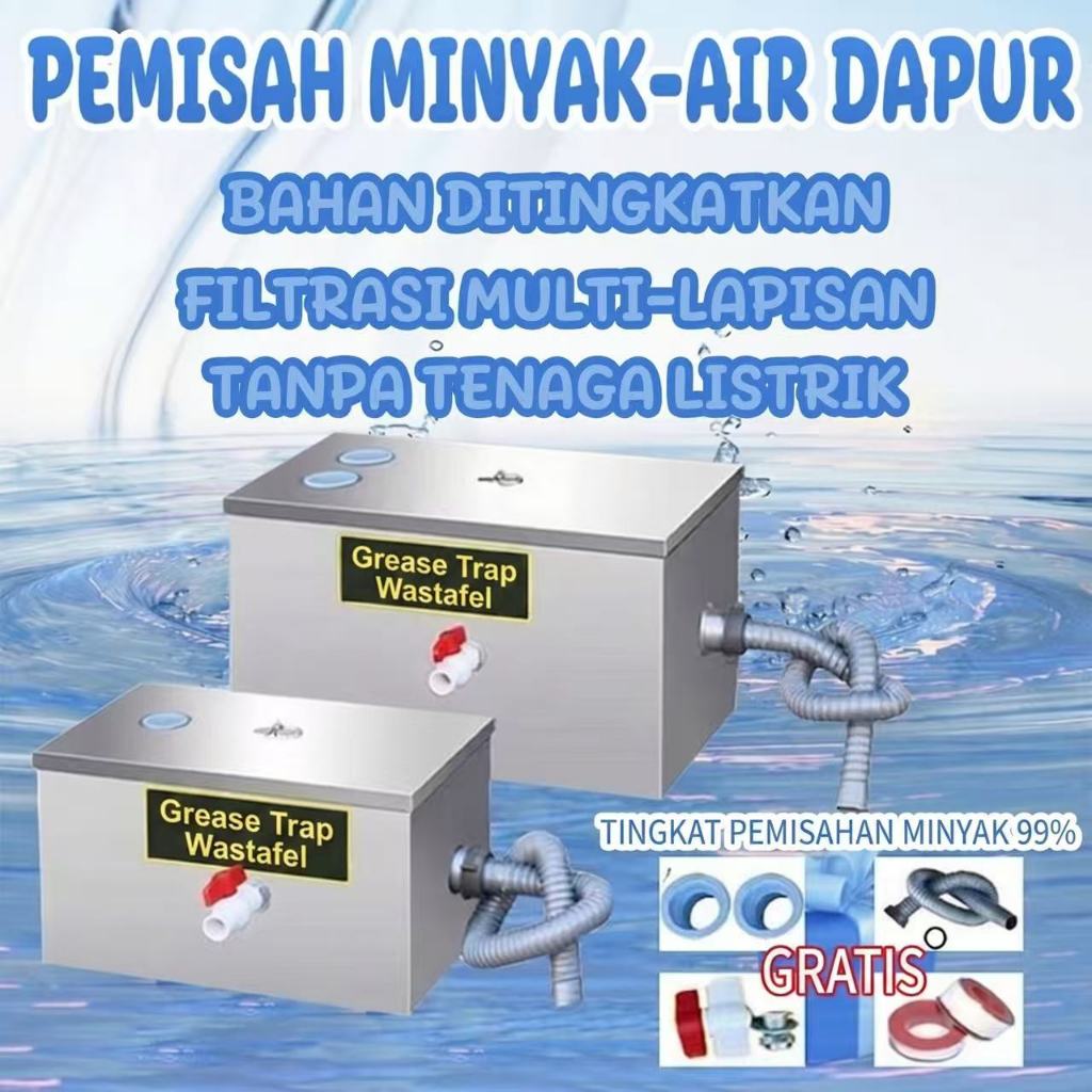 Penyaring Lemak Dapur Grease Trap Stainless Steel 4 Lapisan Sink Grease Trap Grease Trap Wastafel