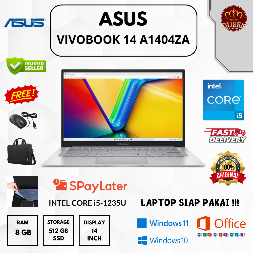 ASUS VIVOBOOK 14 A1404ZA | INTEL CORE i5-1235U | 8GB RAM | SSD 512GB | 14 INCH