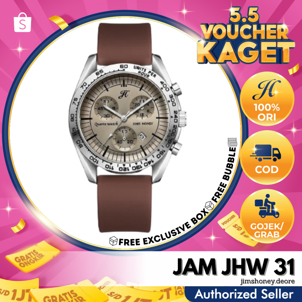 Jim Honey Jam Tangan JHW 31 Unisex Pria Wanita Analog Quartz Jimshoney JH Free Exclusive Box